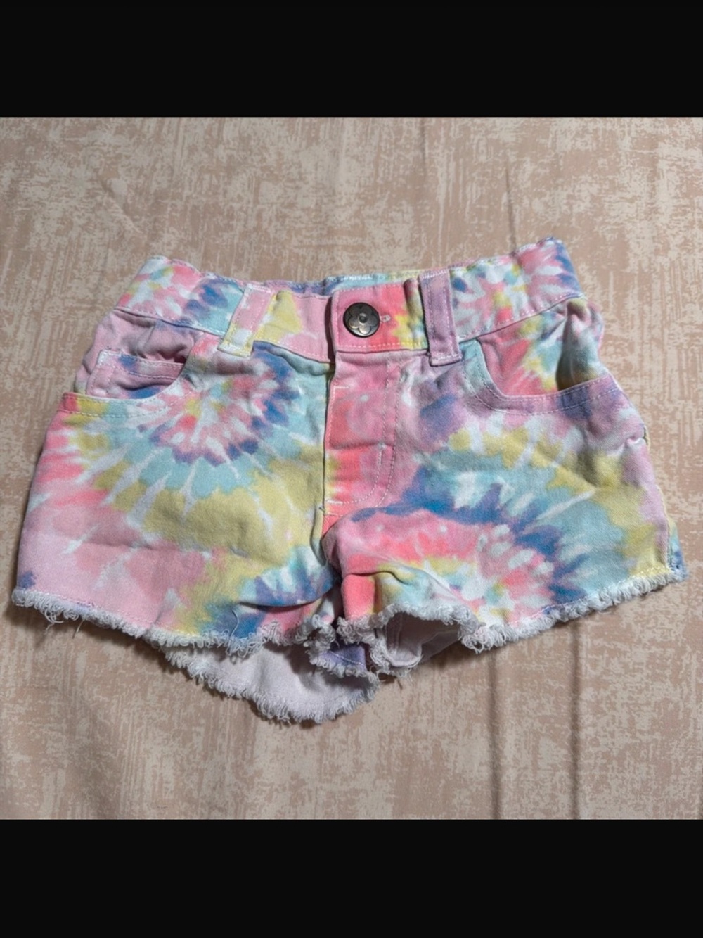 Garanimals Pastel Tie-Dye Denim Shorts - Pink, Yellow, Blue